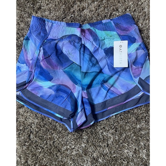 Athleta Make A Splash Printed Mesh Racer 4" Running Shorts Workout - Picture 7 of 9